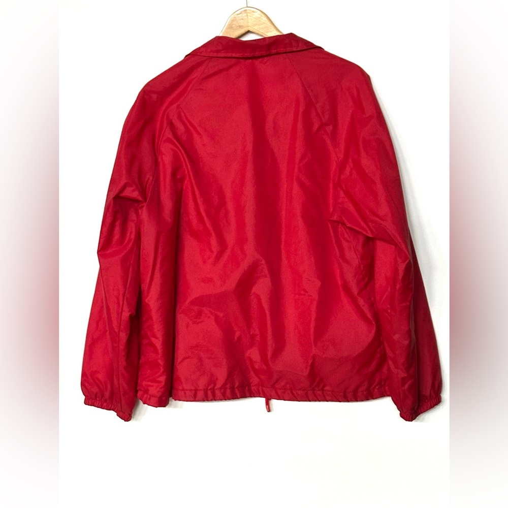 Vintage 80’s Men’s‎ Coach Nylon Red Windbreaker Snap-up Jacket - Picture 5 of 5